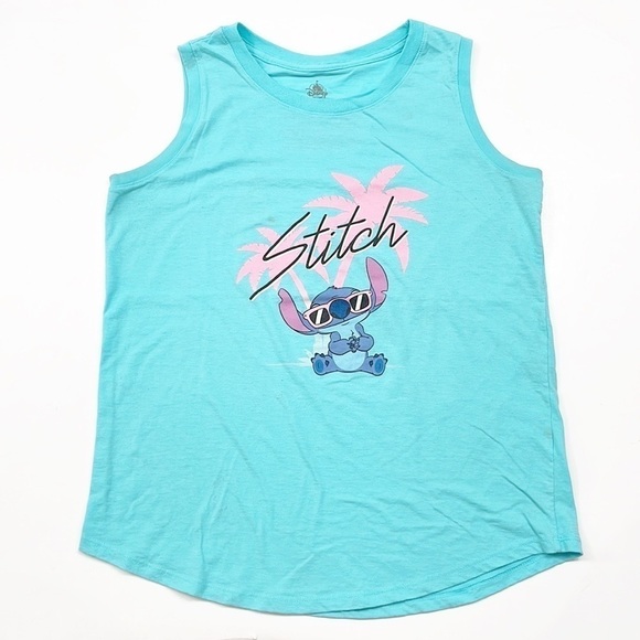 Disney Lilo & Stitch bright blue tank top - Picture 1 of 6